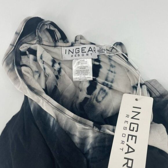 Tie Dye Maxi Dress Racerback Sleeveless Casual Comfy Flowy Black Gray - Picture 6 of 6